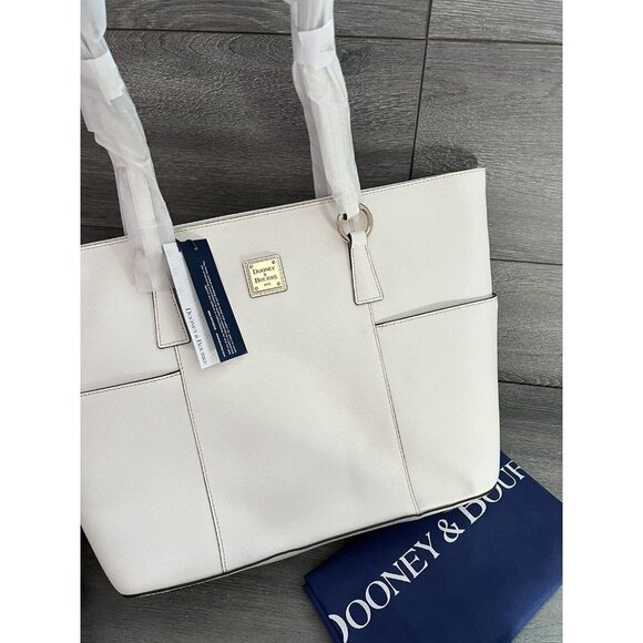 Dooney & Bourke Saffiano Helena Shopper white bag large